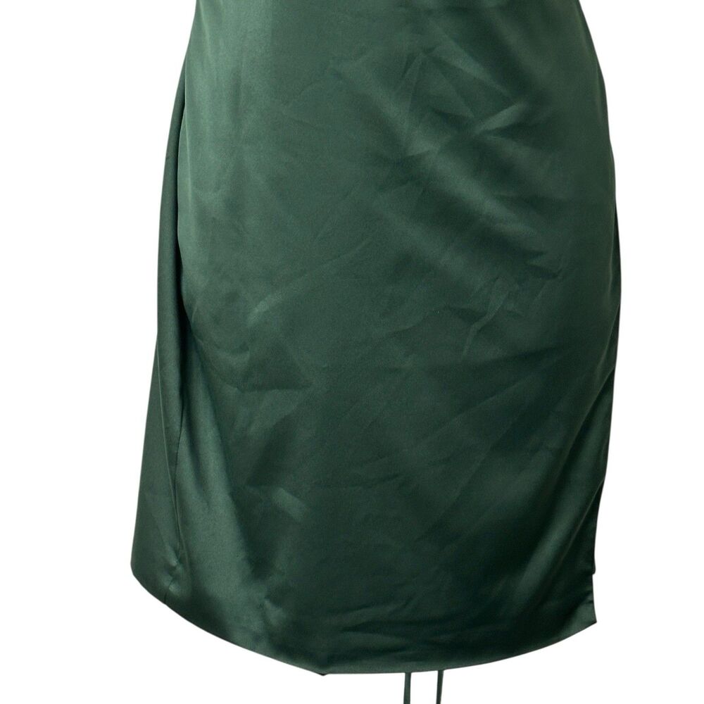 REVOLVE MAJORELLE Dress L Green Nina Satin Wrap Mini Spaghetti Strap Women's - Picture 6 of 12